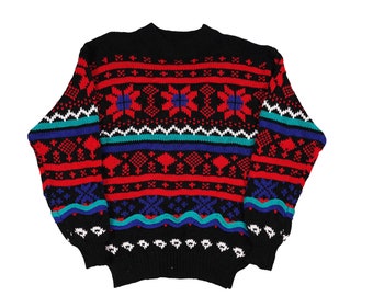 Vintage 3D Knit Sweater Coogi Style Hip Hop Size L