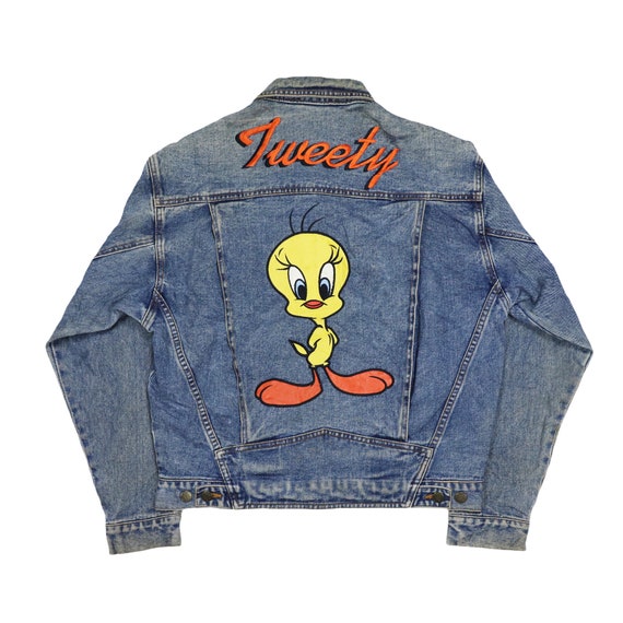 Vintage LOONEY TUNES Tweety Denim Jeans Jacket 199