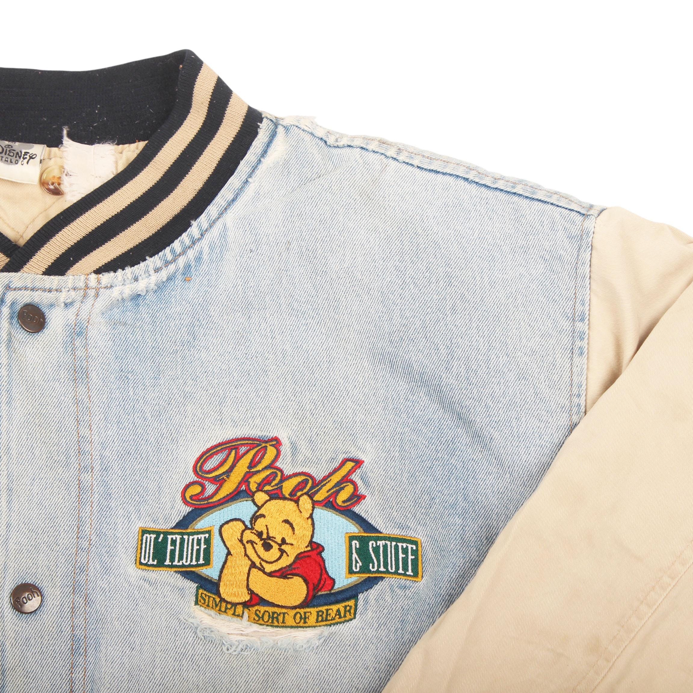 phoo Disney Vintage バーシティジャケット Vintage Disneyland Varsity Jacket XXL Blue Denim Mickey Mouse