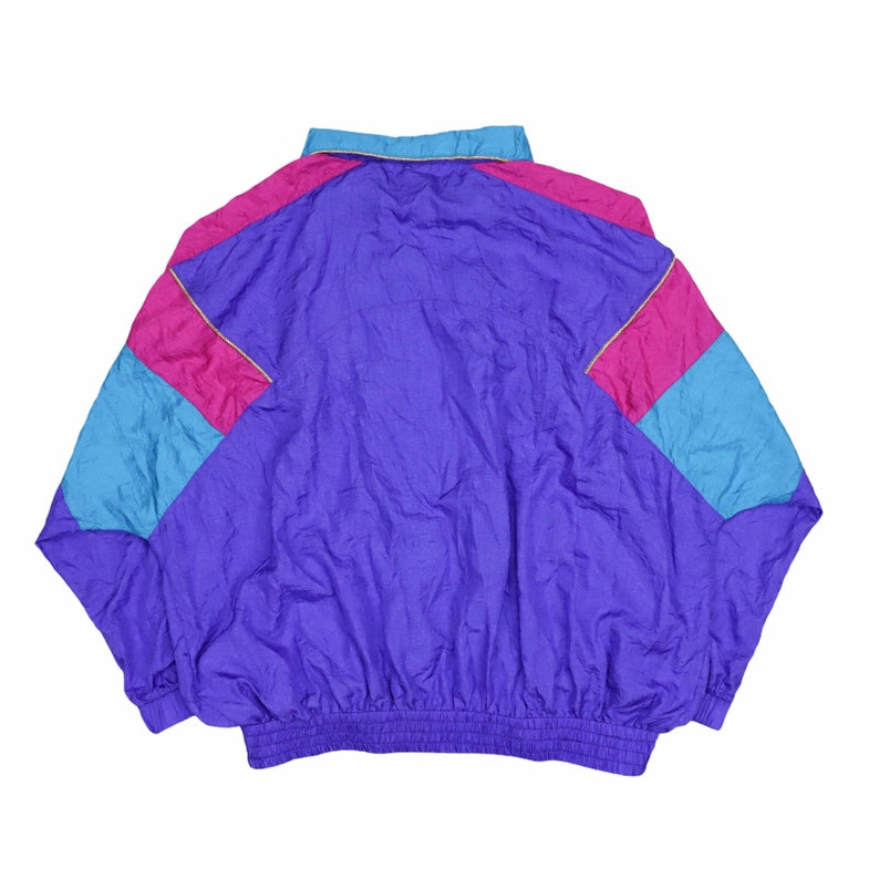 1990s fashion Vintage 80s 90s Windbreaker Colorful Rainbow Colorblock Crazy jacket