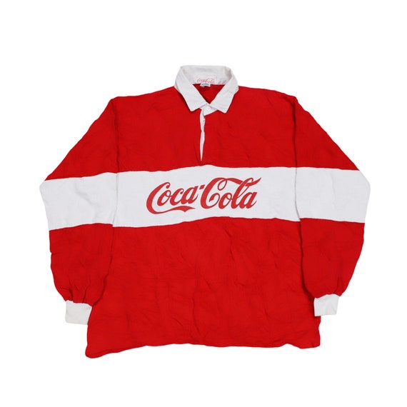 Vintage Coca Cola Striped Rugby Shirt