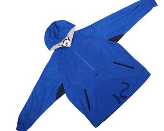 vintage Nike veste coupe-vent demi-fermeture éclair à capuche pull des années 90 Sportswear taille - M