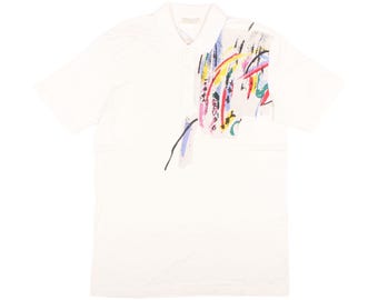 Vintage Adidas Tennis Polo Shirt: 80s/90s Abstract Streetwear