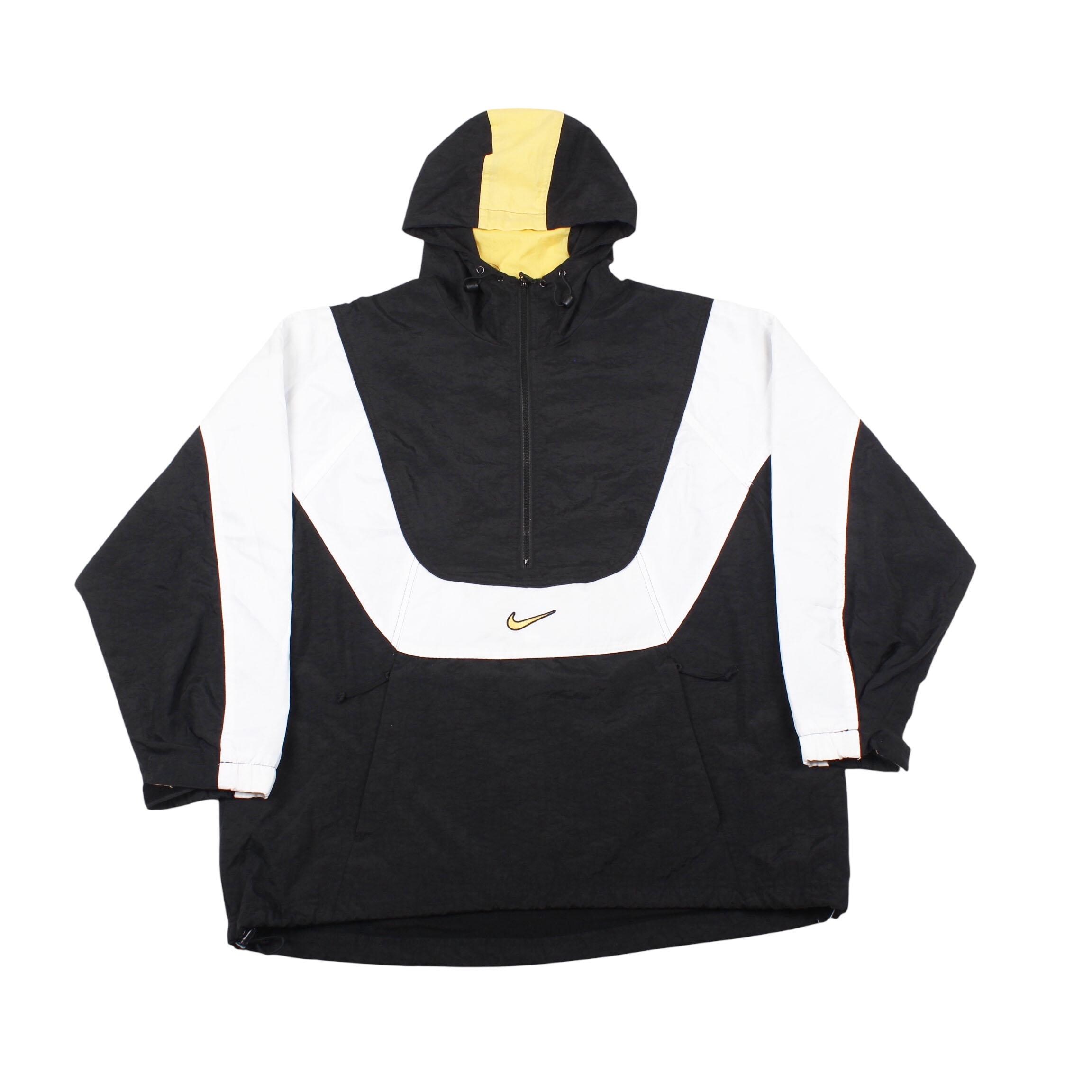 nike windbreaker half black half white
