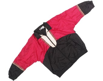 Jaqueta corta-vento colorida vintage dos anos 90, bloco de cores arco-íris, jaqueta maluca, moda dos anos 90, hip hop Y2K