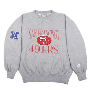 Vintage 49ers Tröja 90-tals San Francisco Lee Sport NFL Crewneck Grå