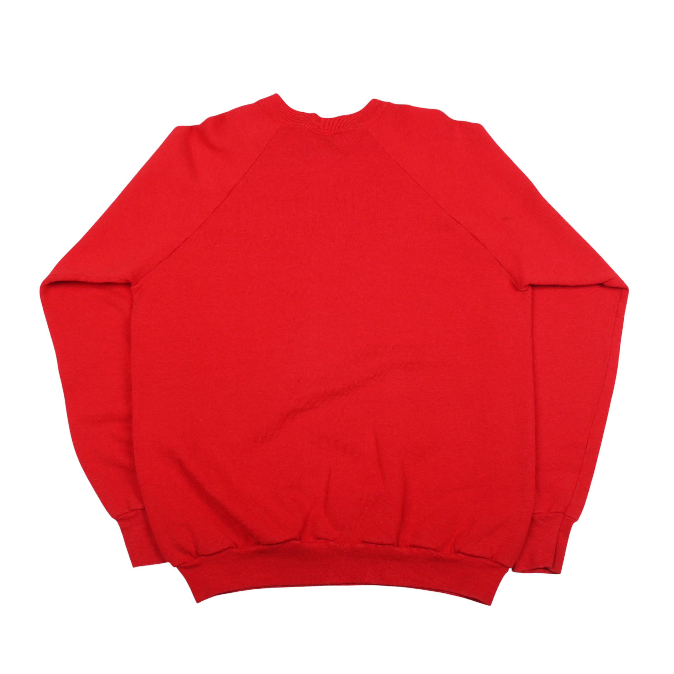Vintage 80s Screen Stars Red Crewneck Sweatshirt Size XL Made in 