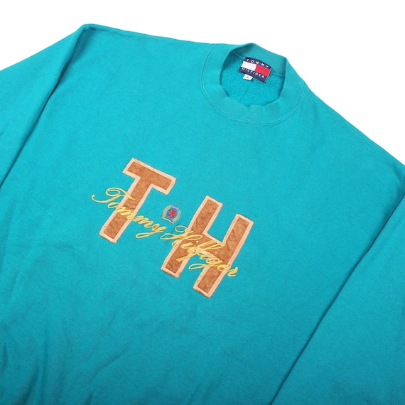 Tommy Hilfiger, Vintage Tommy Hilfiger Sweatshirt 90s TH Logo Crewneck Pullover