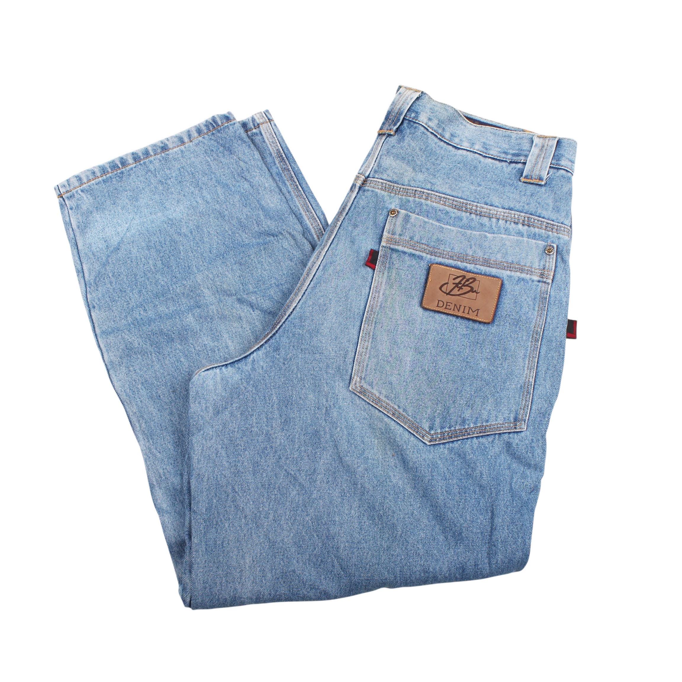 Vintage 90s FUBU Baggy Jeans Y2K Hip Hop Denim Pants Light Wash