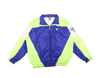 Vintage 90s Nike Windbreaker Jacket Colorblock Retro Zip Up Streetwear