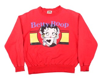 Felpa vintage di Betty Boop anni '90, rossa, girocollo.