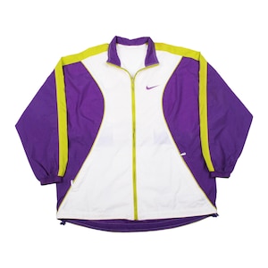 Vintage 90s Nike Windbreaker Jacket Purple White Green