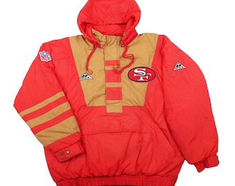 Vtg 90s Starter San Francisco 49ers Parka Jacket Red XL Full Zip