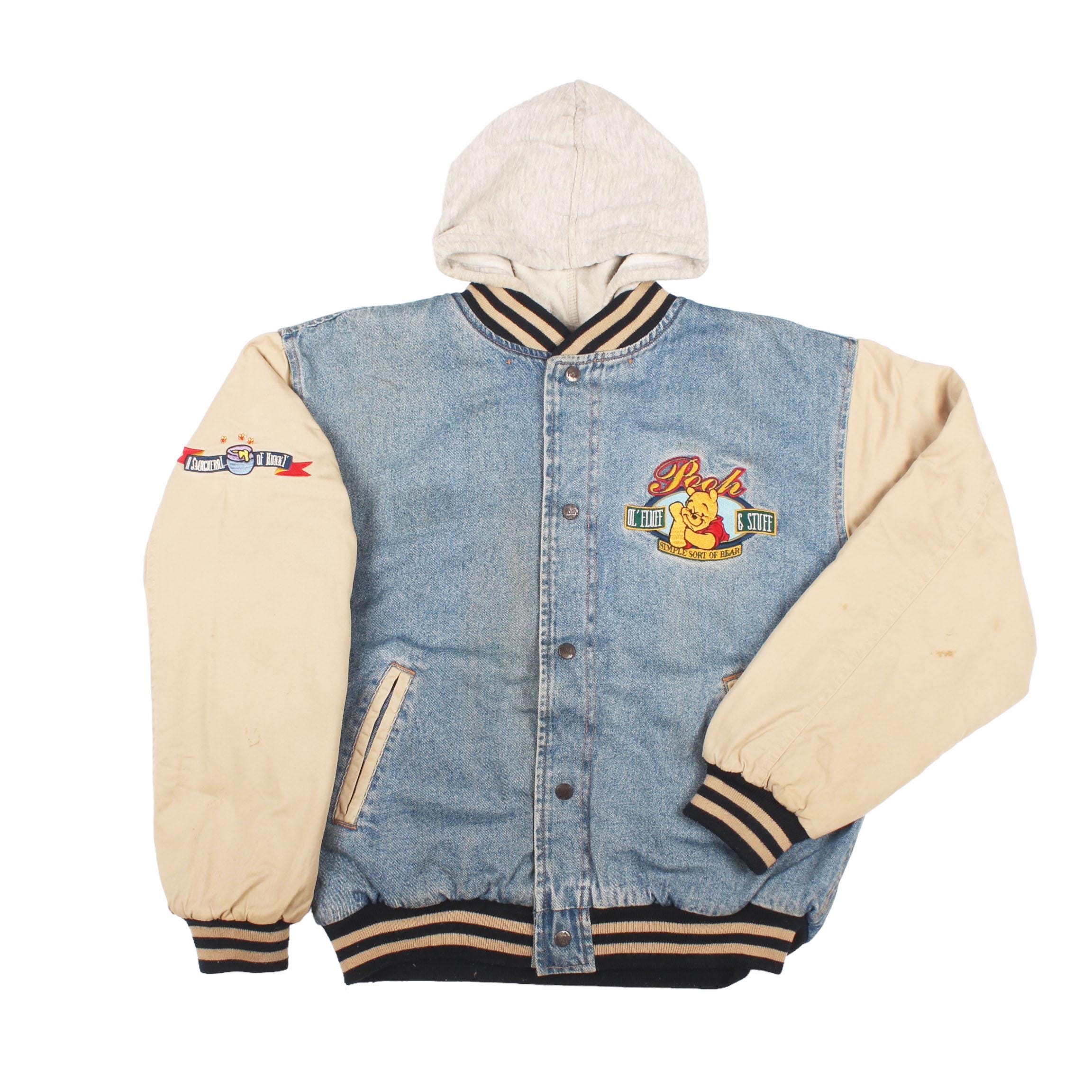 Vintage the Disney Store Winnie the Pooh Varsity Jean Denim Jacket Coat 90s Etsy New Zealand