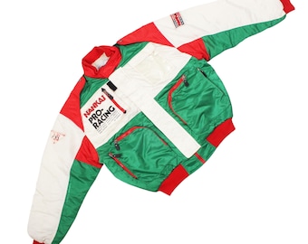 Giacca a vento vintage Nankai Pro Racing anni '80/'90, stile moto.