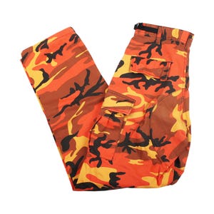 Vintage Orange Camo Cargo Pants , Camouflage Cargo , 90s , Y2K