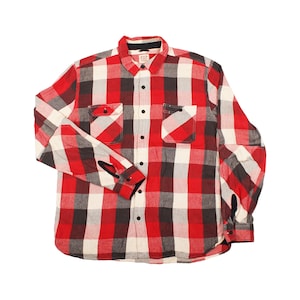 Vintage Levi&#39;s Flannel Shirt , Black Red White Plaid , Casual Button Up