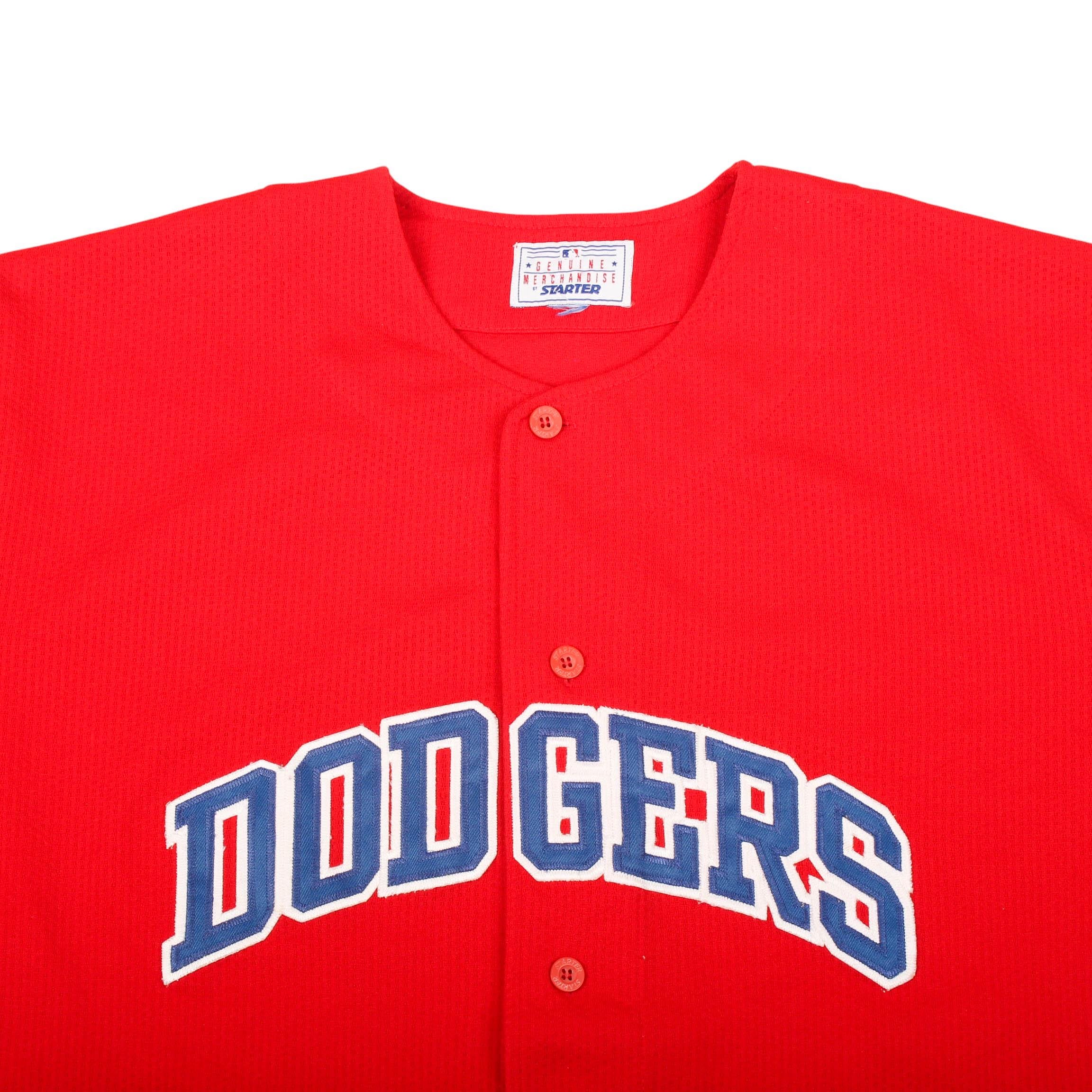 Vintage LA Dodgers Jersey - 90s Red Starter Baseball Button up