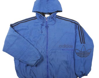 ADIDAS ウィンドブレーカー ジャケット 90年代 ヴィンテージ / フード