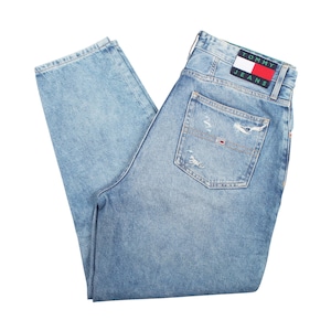 Vintage Tommy Hilfiger Mom Jeans hoch taillierte 90er Jahre Denim Tapered Fit