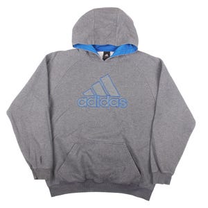 Sudadera con capucha vintage adidas Y2K con logo grande, talla XL