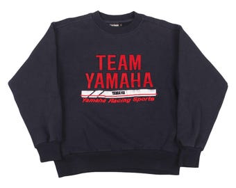 Vintage YAMAHA TEAM Sweatshirt Rundhalsausschnitt, Rennsport