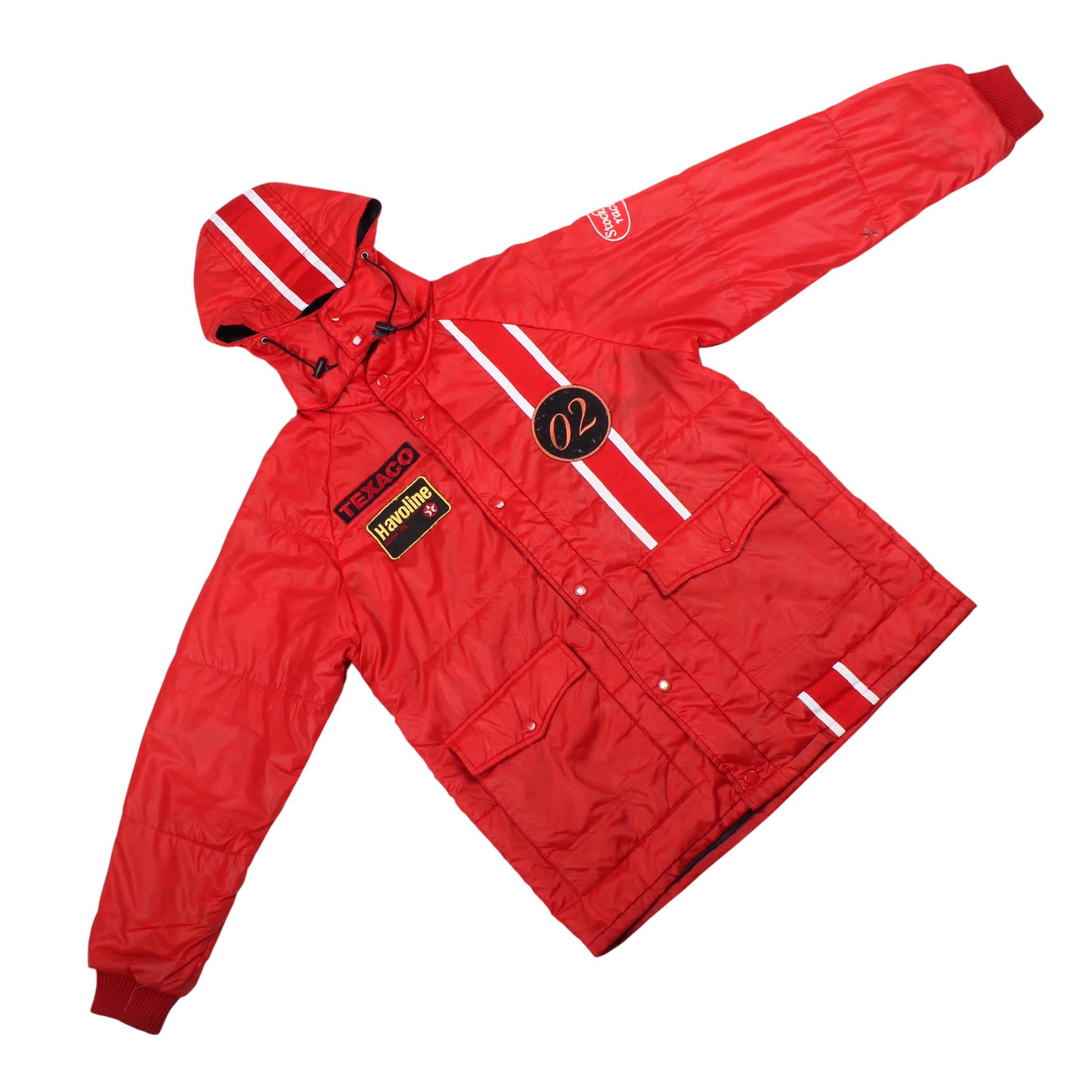 Vintage Texaco Racing Jacket With Hood | Red 90s Havoline Bomber