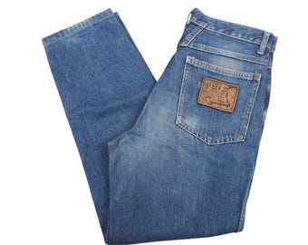 Jean Mom taille haute vintage des années 80 : denim fuselé rétro