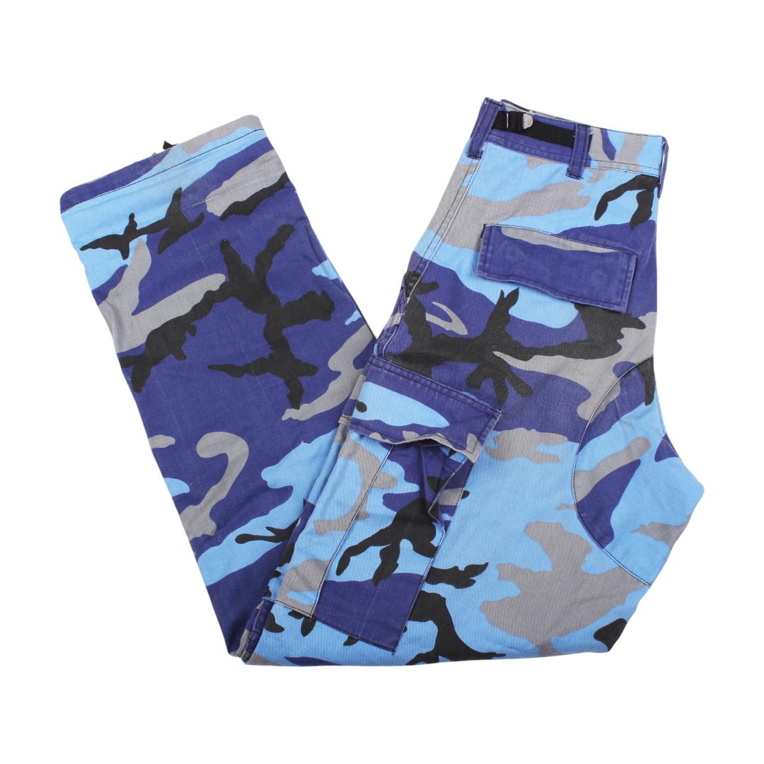 Blue Camo Cargo Pants