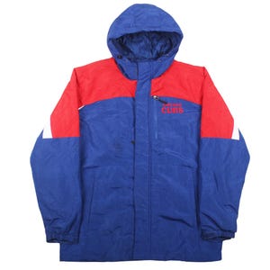Vintage Chicago Cubs  Jacket Men’s Hooded Puffer Coat MLB Windbreaker 90s