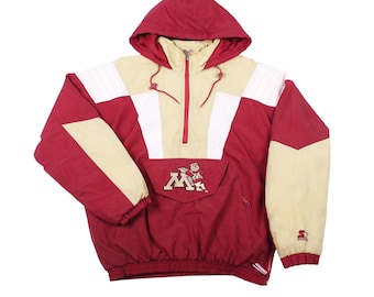 Vintage Starter Minnesota Gophers Pullover Jacket 90s NCAA Hooded