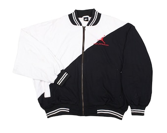 Jaqueta bomber vintage Nike Air Jordan Color Block com zíper e logotipo Jumpman retrô streetwear