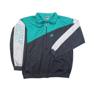 Vintage Nike Colorblock Track Jacket 90s Windbreaker Men’s Large Retro Sportswear Zip-Up