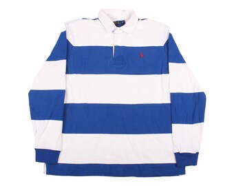 Polo Ralph Lauren Striped Rugby Polo Shirt Size XL  , 90's Hip Hop , Y2k Fashion