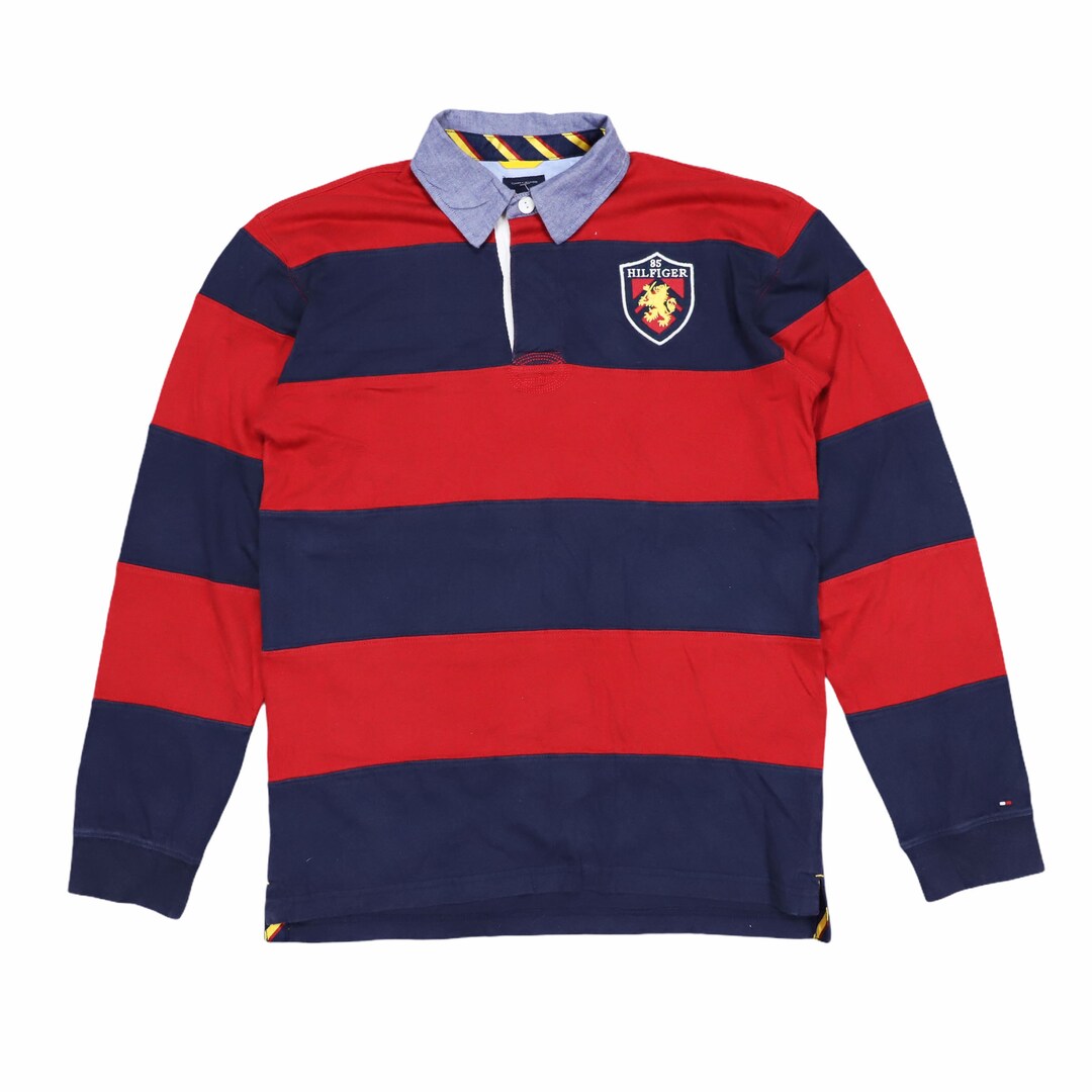 Vintage Tommy Hilfiger Striped Rugby Polo Shirt Size XL Etsy