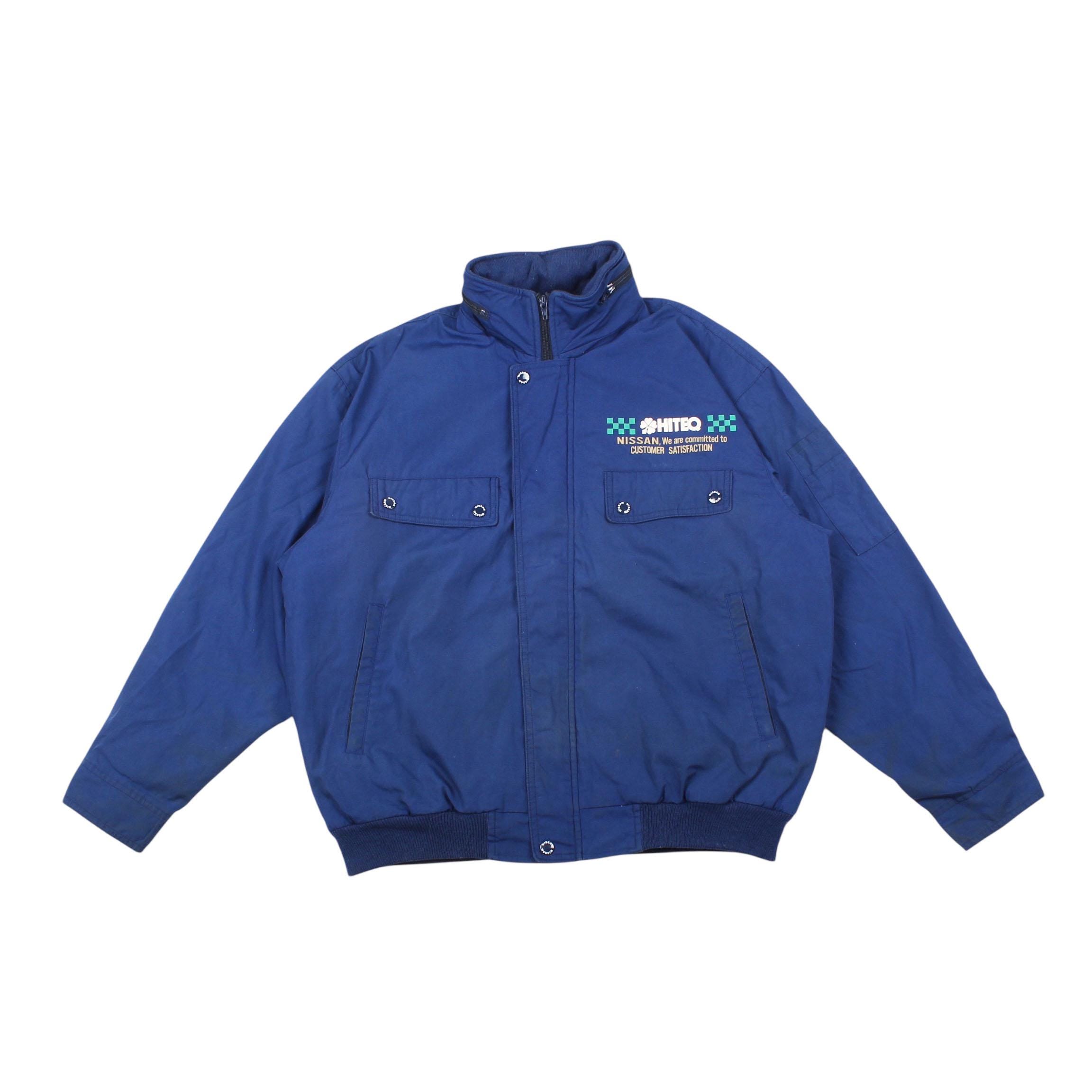 【当時物】NISSAN HITEQ WORK JACKET Vintage Nissan Work Jacket Blue 90s Automotive Dealer Racing