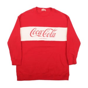 Vintage Coca-Cola Sweatshirt Red White Crewneck Retro 90s Soda Logo Pullover