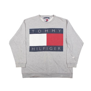 Vintage Tommy Hilfiger Sweatshirt Big Logo Crewneck Pullover 90s Y2K Streetwear Size M