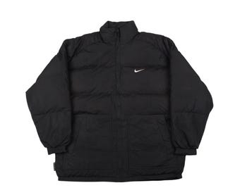 Nike 90s Vintage Big Swoosh Black White Colorblock Windbreaker