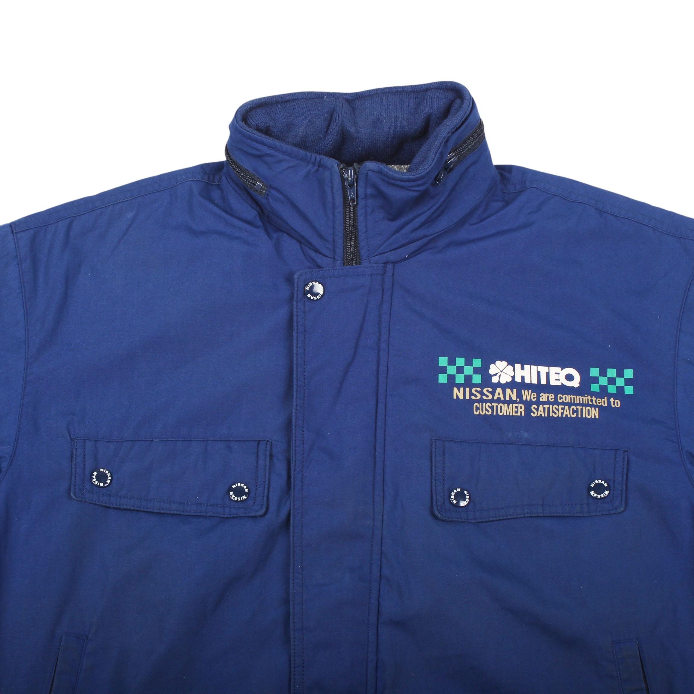 Vintage Nissan Work Jacket Blue 90s Automotive Dealer Racing