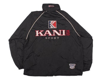 Veste coupe-vent sport KARL KANI avec grand logo , hip hop années 90 , an 2000