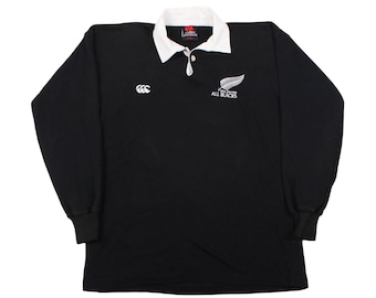 Vintage 90s Canterbury New Zealand All Blacks NZRFU Rugby Jersey