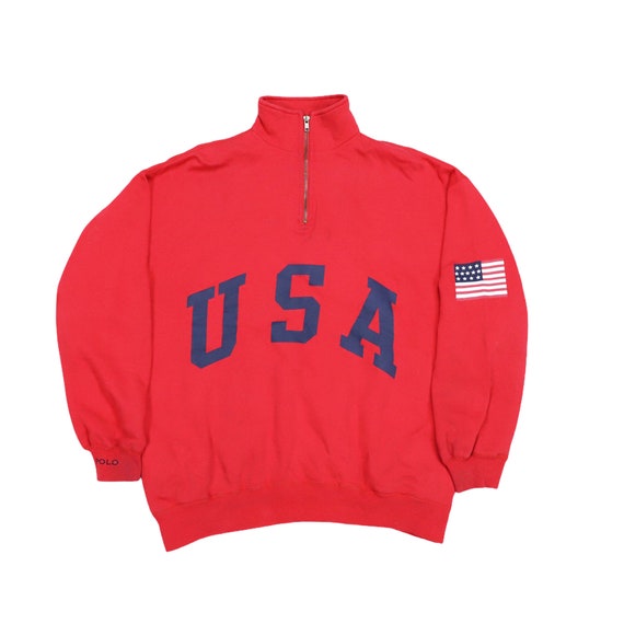 Vintage Polo Sport spell out USA Flag Logo Sweats