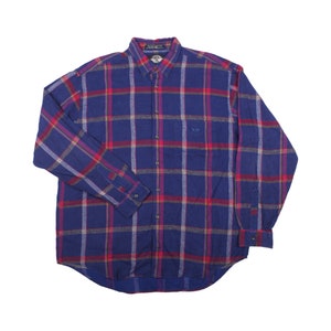 Vintage Men Flannel Shirt  ,  Casual Button Up