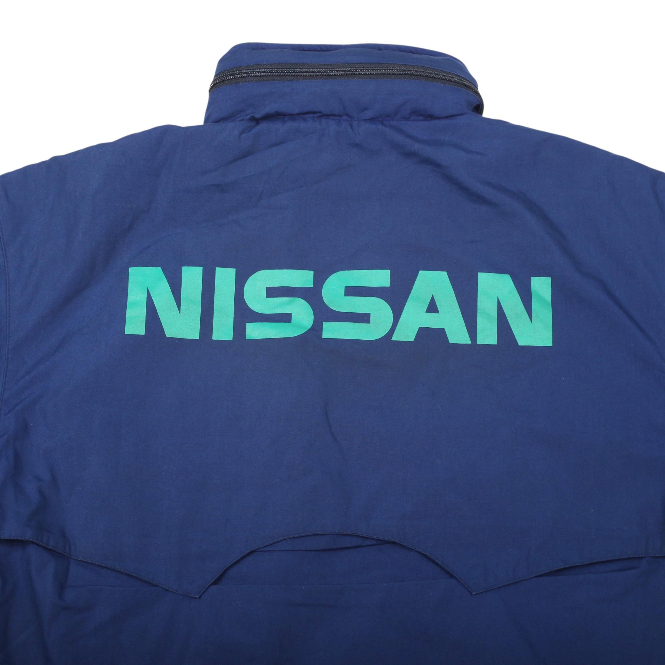 Vintage Nissan Work Jacket Blue 90s Automotive Dealer Racing