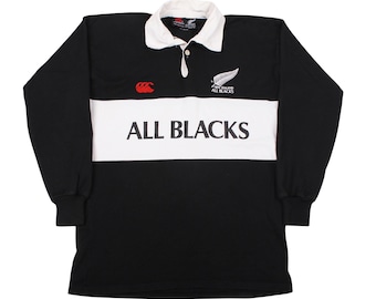 Vintage 90s Canterbury New Zealand All Blacks NZRFU Rugby Jersey