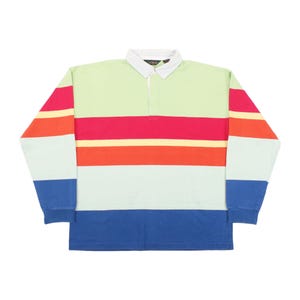 Vintage Striped Rugby Polo Shirt Size L - Etsy