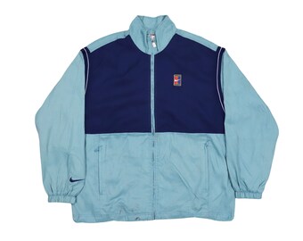 Vintage 90s Nike Tennis Court Windbreaker Jacket , Andre Agassi , Challenge Court