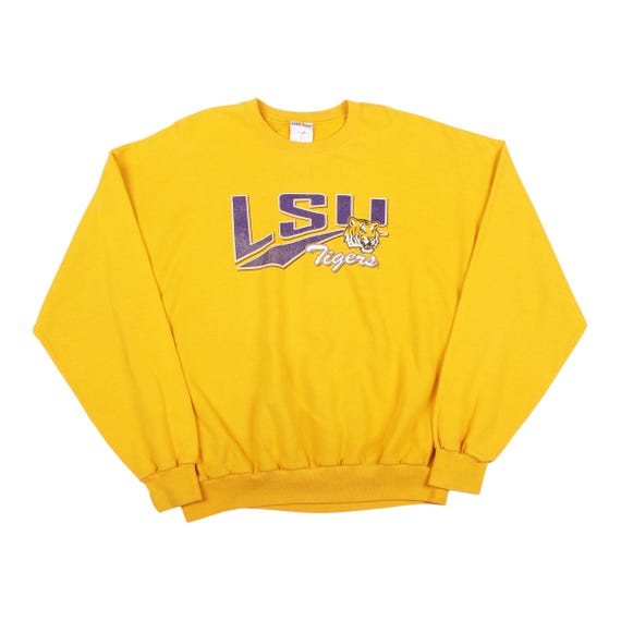 LSU Tigers Crewneck Sweatshirt - Official Circle Logo, Unisex, Athletic Heather, X-Large