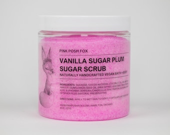 Vanillesuiker Pruimsuiker Scrub | Veganistische suikerscrub, veganistische scrub, geëmulgeerde scrub, biologische suikerscrub, natuurlijke suikerscrub, veganistische huidverzorging